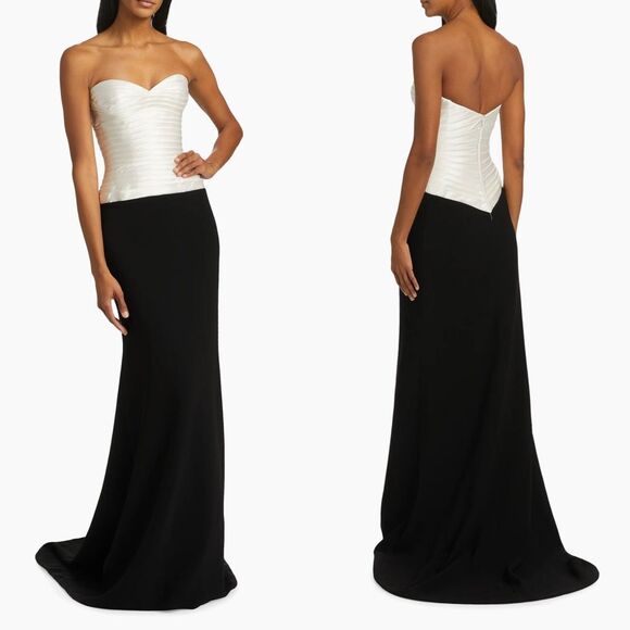 Sergio Hudson Two-Tone Strapless Column Gown Size 4 $3695